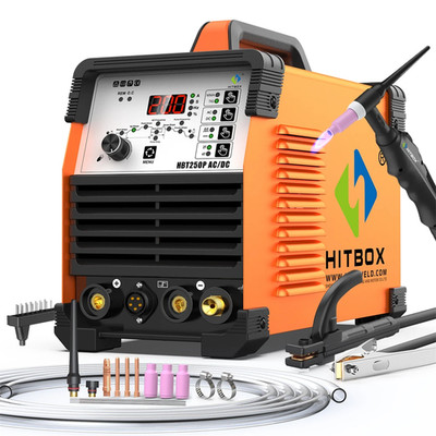 HITBOX 200A 6 in 1 HF WIG AC/DC Aluminium Schweißgerät MMA ARC Argon Präzises Di