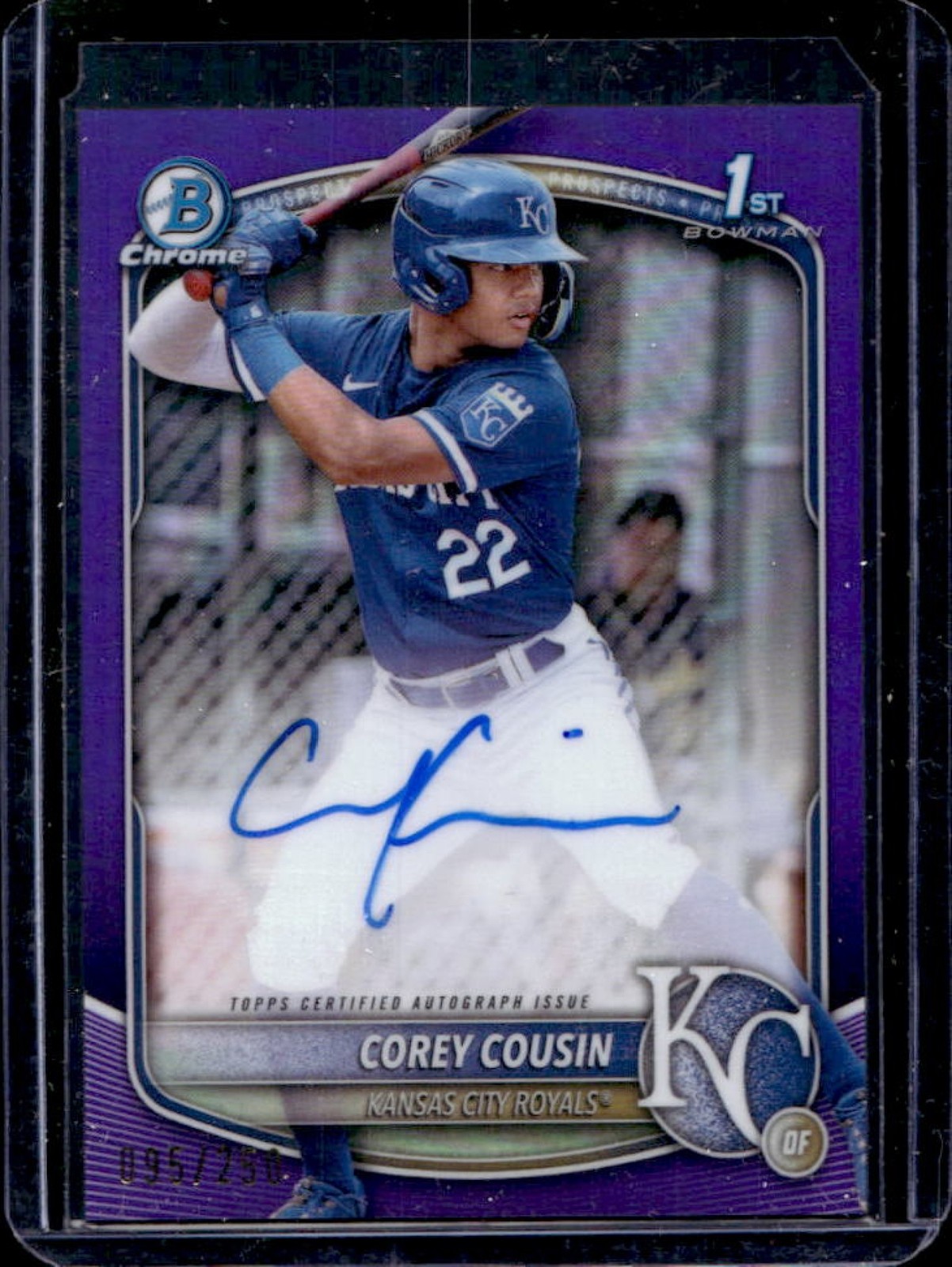 2025 Bowman Chrome Corey Cousin Auto Purple Refractor 1st #95/250