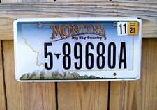 EXPIRED MONTANA BIG SKY 5-89680A License Plate TAG STATE LOGO