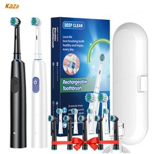 Electric Rotary Toothbrush Waterproof with Timer Rechargeable 8-Head Oral Care