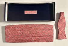Vineyard Vines RARE Shrimp Cocktail Pink Tuxedo Cummerbund  Bow Tie Set