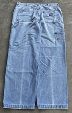 VTG 90s Y2K Baggy Light Blue Men  s Carpenter Distressed Jeans 36x32 9.5  Leg