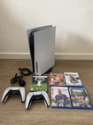 Sony PlayStation 5 Disc Edition Console White, 825GB 2 Controllers 5 Games