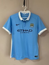 Womens Manchester City 2015/2016 Home Football Shirt Nike Soccer Jersey Size L