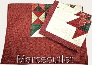 Charter Club Tinsel Tree Cotton FULL / QUEEN Quilt & Pillowshams Set Red Multi