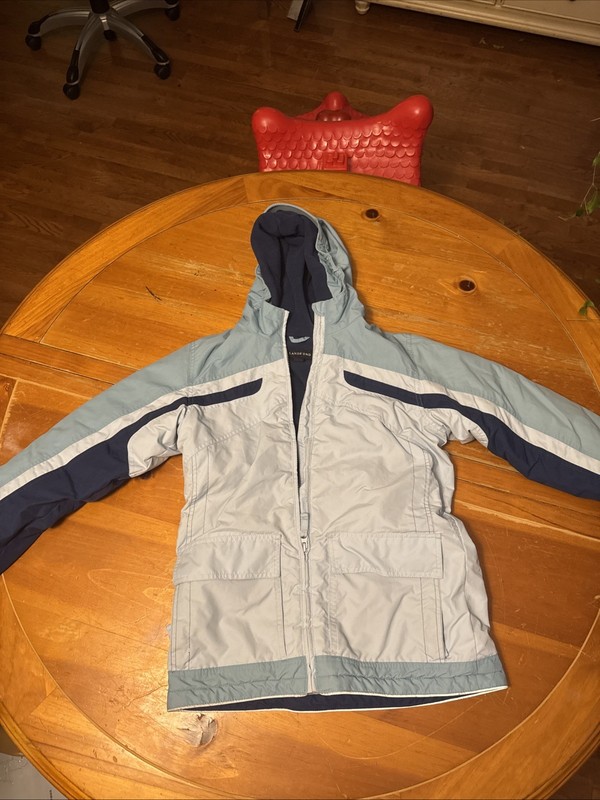 Lands End Kids Medium (10-12) Blue Nylon Ski Snow Parka Jacket Preowned