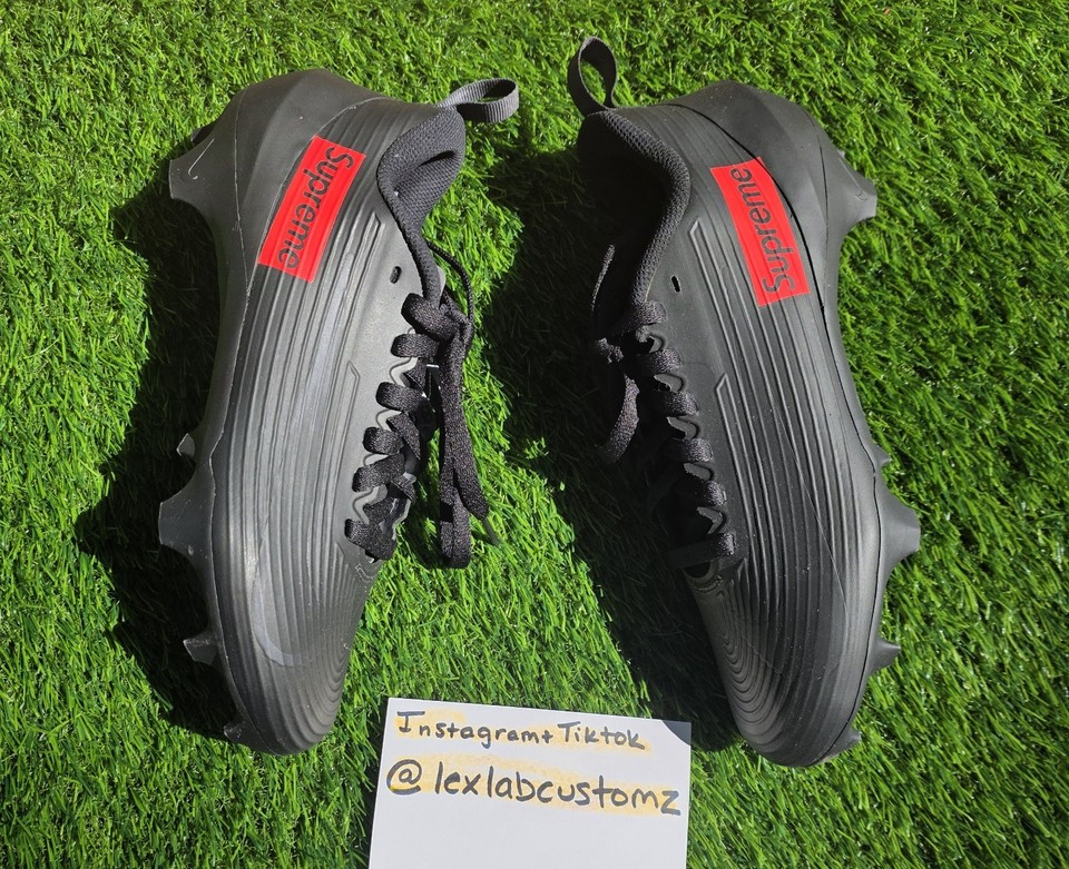 Custom Supreme Inpired Football Cleats Nike Vapor Size 8 Black Red | eBay