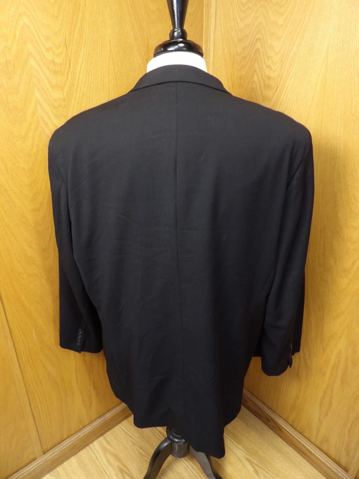 J Ferrar Mens Suit 48L 41W X 30 Black Weave 100% Wool L#103 - Image 2 of 4