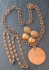 Vintage Costume Jewelry Lot Copper Metal Necklace Bracelets Earrings 5 pcs.