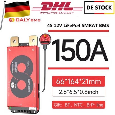 Daly Smart BMS 4S 12V 150A LiFePo4 Battery BMS w/ Balance +Bluetooth Module DE