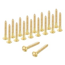 28Pcs Vis À Bois, M2.5 x 17.5mm Tête Ronde À Fente En Laiton Auto-Taraudeuse