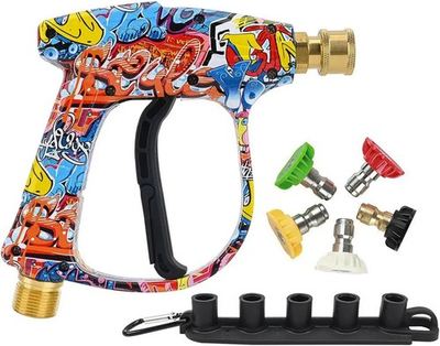 #ad High Pressure Washer Gun 3000 PSI Max Power Washer Short Gun M22 14mm with 1... $32.75