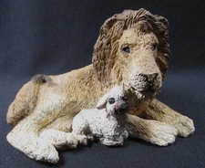 Stone Critters - Lion & Lamb Couple - #SC-404 - USA - 5" x 3" x 3"