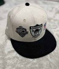 New Era Cream/Gray Las Vegas Raiders Throwback Corduroy 59FIFTY Fitted 7 3/8