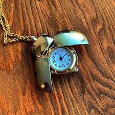 Cute Cartoon Mini Pocket Watch Necklace Quartz Pendant Watch