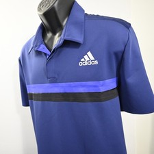 Adidas Golf Polo ClimaCool Blue Performance Wicking Short Sleeve Mens Size XL