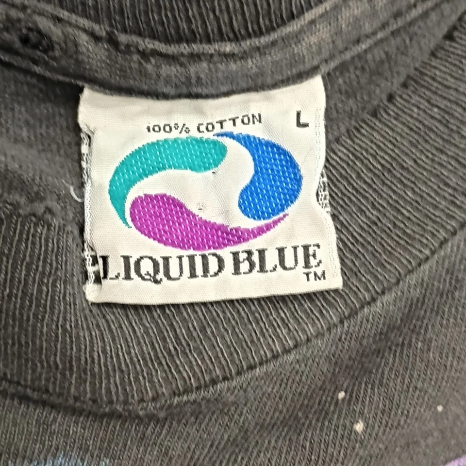 👾Camiseta de colección 1994 Liquid Blue Wizard para hombre talla grande 20x31 Foto 3 de 4