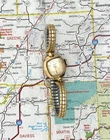 Vintage Women's Watch Gold Tone Dial & Bracelet w/ Steel back, mechanical - runs