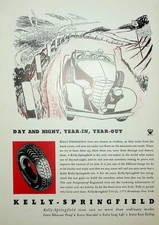 Original 1934 Vintage Print AD: Kelly Springfield tires "Extra Long Life