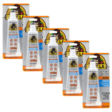 Gorilla Waterproof Caulk  Seal 100 Silicone : 2.8 oz. tube Clear  5 Items 