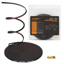 HANGLIFE GT2 Timing Belt with Copper Buckle - 3D Printer Open 6mm x 2M 
