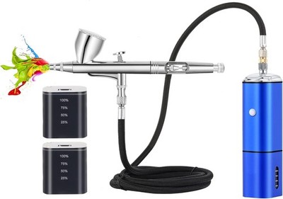 Auto Stop Cordless Airbrush Kit with Compressor Rechargeable