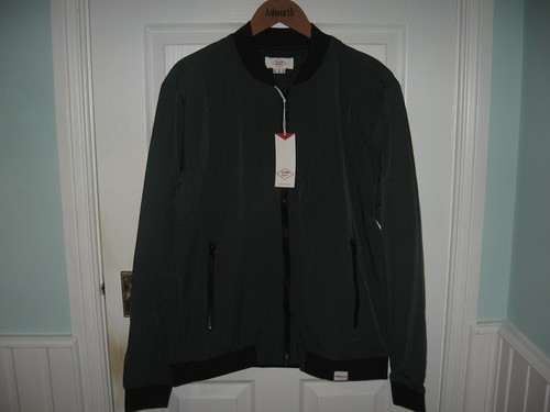 BNWT TWO 2 MENS LEE COOPER CASUAL FULL ZIP BOMBER JACKETS XL DARK GREEN POCKETS - Picture 2 of 15