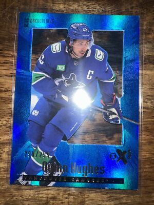 2023-24 Skybox EX-2000 Blue Credentials Quinn Hughes #47 /299