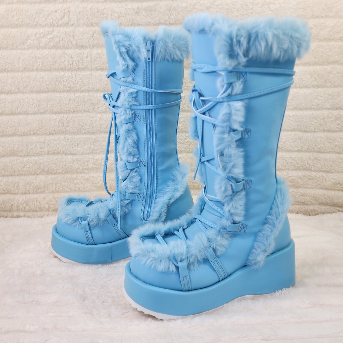 Cubby 311 Stomper Baby Blue Platform Pastel Goth Punk Knee Cubby 311 Stomper Baby Blue Platform Pastel Goth Punk Knee