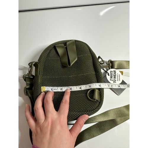 New NWT adidas olive green 2-in-1 mini backpack crossbody convertible bag mesh - Picture 7 of 9
