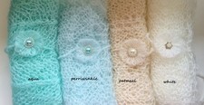  Mohair Pattern Knit Wrap  Tieback 2 Piece SET for newborn baby photo prop