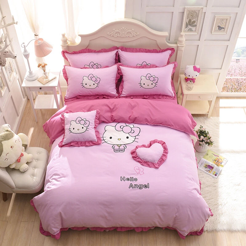 Kids Hello Kitty Bedding Duvet Cover Bedding Set COTTON Twin Full/Queen,  King