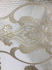 CHAMPAGNE IVORY Damask Brocade Upholstery Drapery Fabric 54 in. Sold BTY