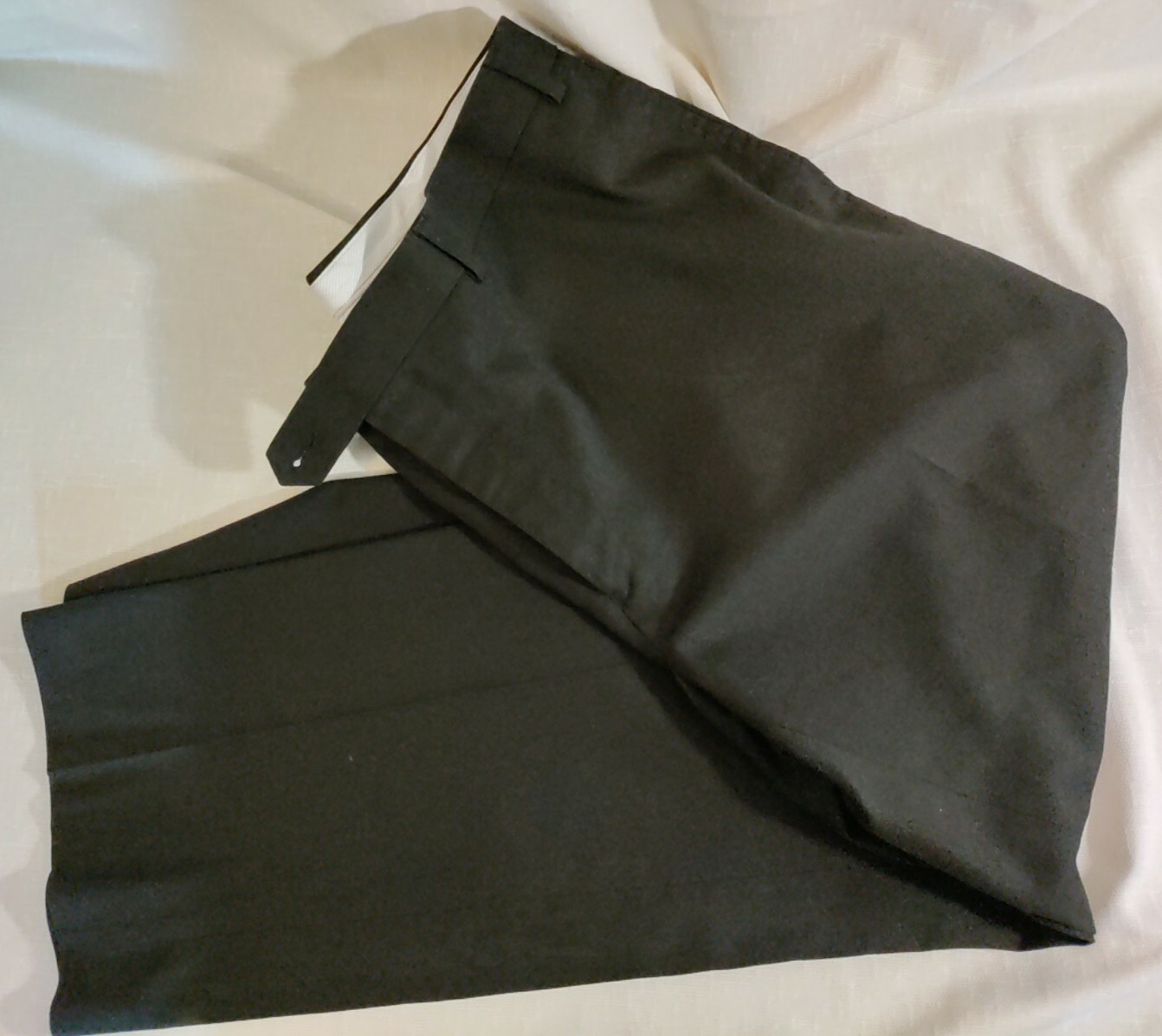 Ralph Lauren solid black flat front polyester vis… - image 1