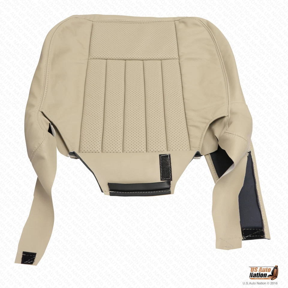 2003 2004 Lincoln Navigator Driver Bottom Perforated Leather Seat Cover Tan - Image 2 of 4
