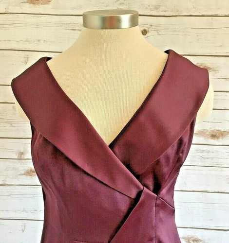 EVAN-PICONE Women Sleeveless Fully Lined Knee Length Burgundy Party Dress Size 4 - Picture 2 of 12
