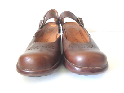 ARIAT 93030 US 6.5M Brown Leather Slingback w Ankle Strap Chunky