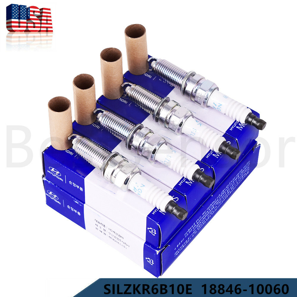 4Pcs 18846-10060 Iridium SILZKR6B10E Spark Plugs For Hyundai ACCENT KIA RIO SOUL
