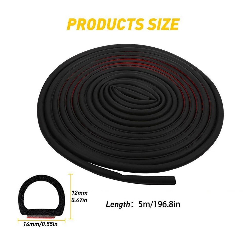 5M D Car Shape Door Weather Strip Seal Rubber Edge Protector For Mercedes Benz - image 3 of 4