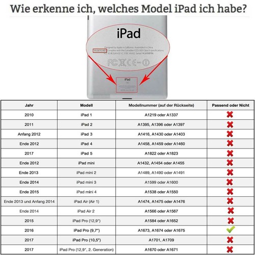 Luxury Leder Schutzhülle Apple iPad Pro 9,7“ (1.Gen.) Tablet Tasche Cover Case - 第 12/12 張圖片
