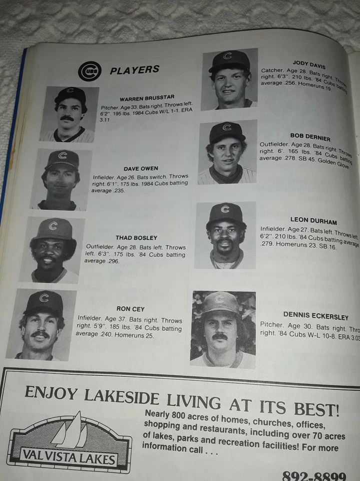 Chicago Cubs 1985 Spring Baseball Program 8 1/2 x 11" Excellent Condition - Image 4 of 4