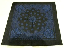 Cotton Navy Blue Paisley Bandanna Single Sided Head Wrap Scarf Wristband-New!