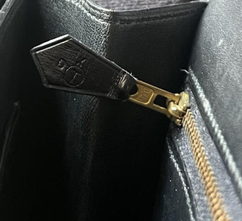 XLT Auténtico HERMES Caja Negra Cuero 25cm Sandrine Convertible Correa de Hombro GHW - Imagen 9 de 20
