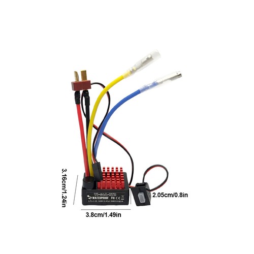 60A Brushed ESC Electronic Speed Controller for 1/10 1/12 RC Boat HSP Car RC Car - Picture 10 of 14