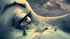 Landscape art eyes pine trees Custom Gaming Mat Desk