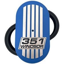 351 Windsor 15 Oval Blue Air Cleaner Raised Billet Top Die-cast Aluminum