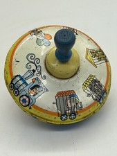 Vintage Ohio Art Tin Spinning Top Childs Toy Circus Train 1960  s 1970  s