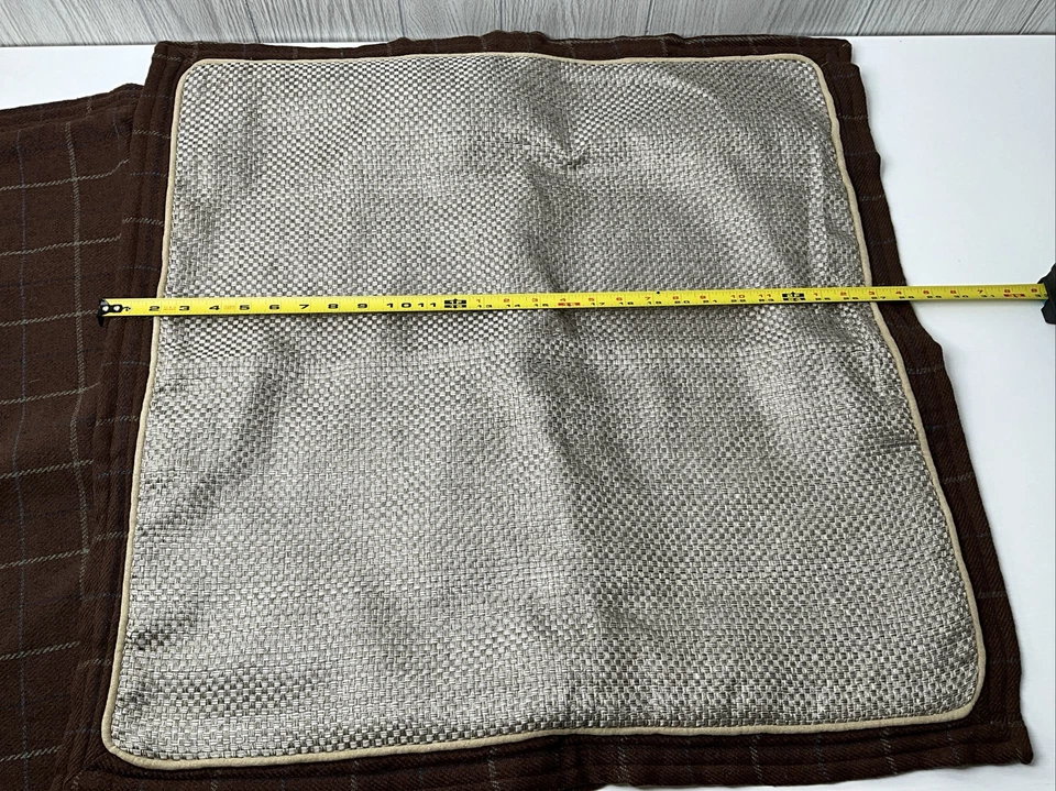 Basket Weave/Ratan Croscill Home Euro Pillow Sham 26" Brown Set of 2 - Image 3 of 4