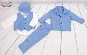 Baby Junge Taufanzug Erstausstattung Set 6lg Geschenkset Anzug Blau Gr 68 74 80 Ebay