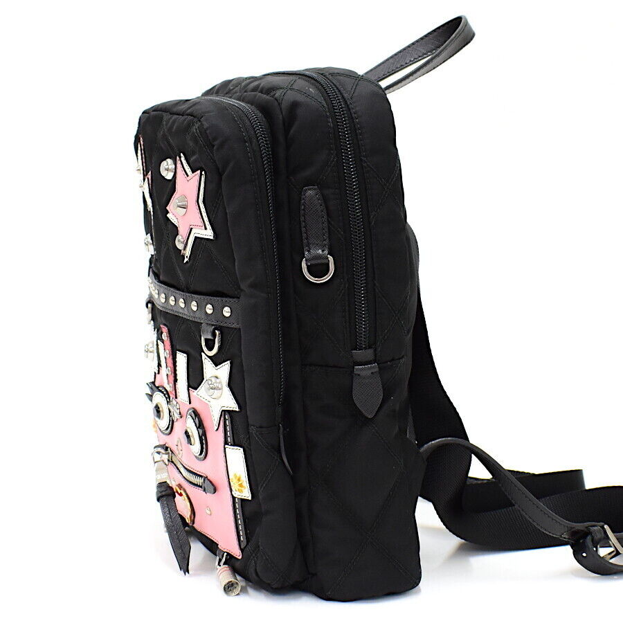 Prada Mini Backpack Robot Quilted Nylon Saffiano Black PRADA Prada Mini Backpack Robot Quilted Nylon Saffiano Black PRADA